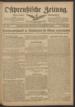 Ostpreußische Zeitung vom 31.07.1918