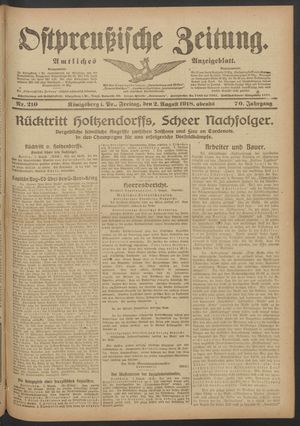 Ostpreußische Zeitung vom 02.08.1918