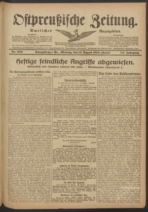Ostpreußische Zeitung vom 12.08.1918