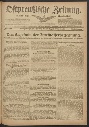 Ostpreußische Zeitung vom 16.08.1918