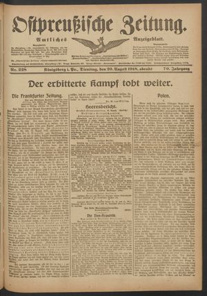 Ostpreußische Zeitung vom 20.08.1918