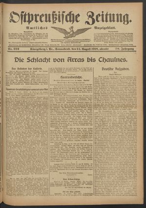 Ostpreußische Zeitung vom 24.08.1918