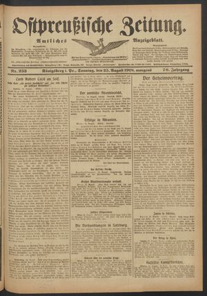 Ostpreußische Zeitung vom 25.08.1918