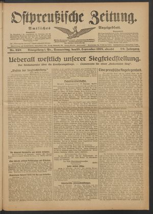 Ostpreußische Zeitung vom 19.09.1918