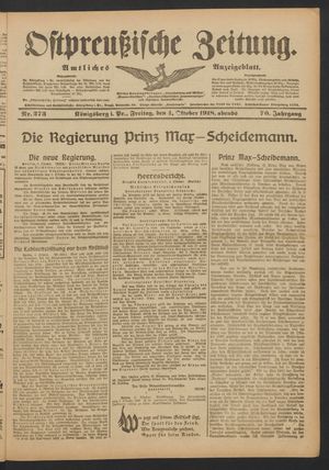 Ostpreußische Zeitung vom 04.10.1918