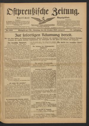 Ostpreußische Zeitung vom 13.10.1918