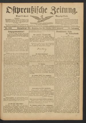 Ostpreußische Zeitung vom 20.10.1918