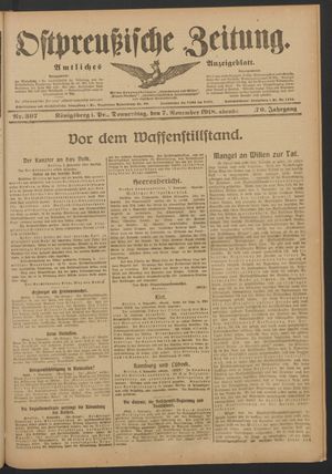 Ostpreußische Zeitung vom 07.11.1918