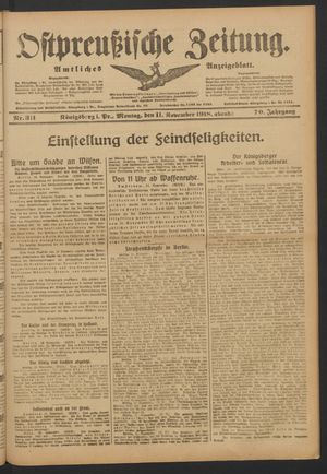 Ostpreußische Zeitung on Nov 11, 1918