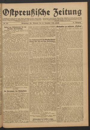 Ostpreußische Zeitung vom 27.11.1918