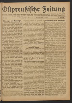 Ostpreußische Zeitung vom 02.12.1918