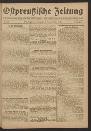 Ostpreußische Zeitung vom 03.12.1918
