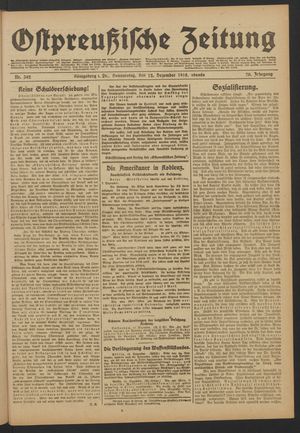 Ostpreußische Zeitung vom 12.12.1918