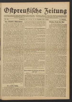 Ostpreußische Zeitung vom 16.12.1918