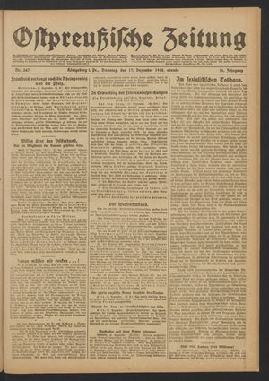 Ostpreußische Zeitung vom 17.12.1918