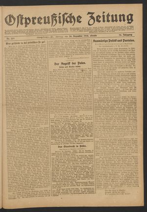 Ostpreußische Zeitung vom 30.12.1918