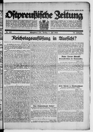 Ostpreußische Zeitung vom 07.07.1922