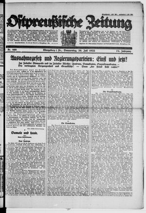 Ostpreußische Zeitung vom 20.07.1922
