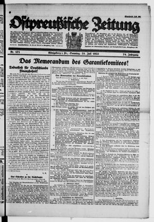 Ostpreußische Zeitung vom 23.07.1922