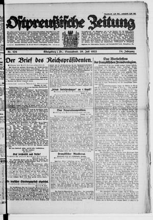 Ostpreußische Zeitung vom 29.07.1922