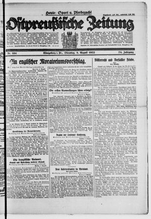 Ostpreußische Zeitung vom 08.08.1922