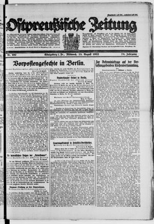 Ostpreußische Zeitung vom 23.08.1922