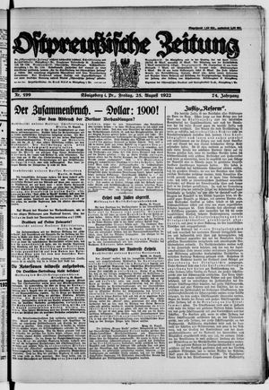 Ostpreußische Zeitung vom 25.08.1922