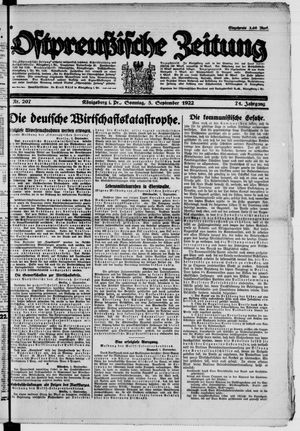 Ostpreußische Zeitung vom 03.09.1922
