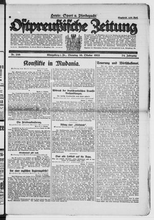 Ostpreußische Zeitung vom 10.10.1922