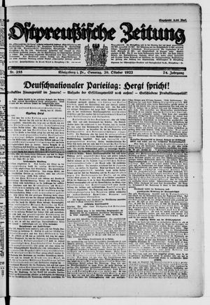 Ostpreußische Zeitung vom 29.10.1922