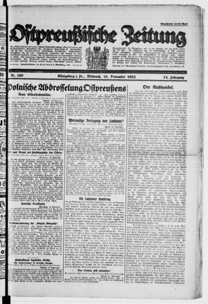 Ostpreußische Zeitung vom 15.11.1922