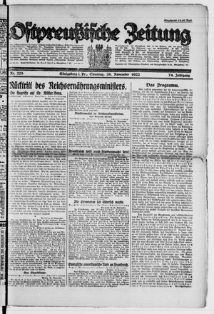 Ostpreußische Zeitung vom 26.11.1922