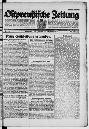 Ostpreußische Zeitung vom 13.12.1922