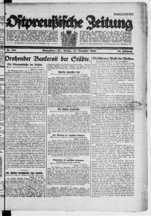 Ostpreußische Zeitung vom 15.12.1922