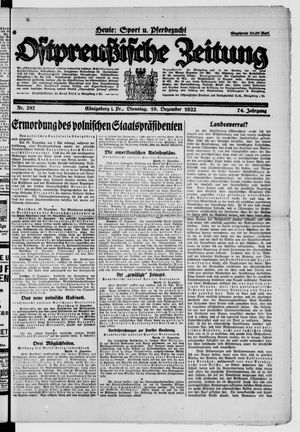 Ostpreußische Zeitung vom 19.12.1922