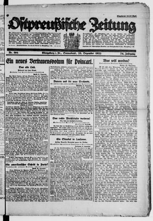Ostpreußische Zeitung vom 23.12.1922