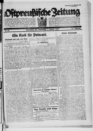 Ostpreußische Zeitung on Feb 7, 1924