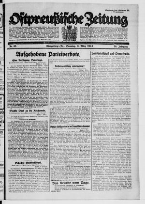 Ostpreußische Zeitung vom 02.03.1924