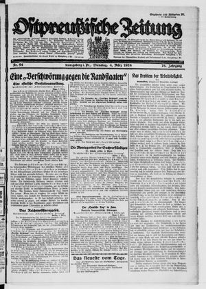 Ostpreußische Zeitung vom 04.03.1924