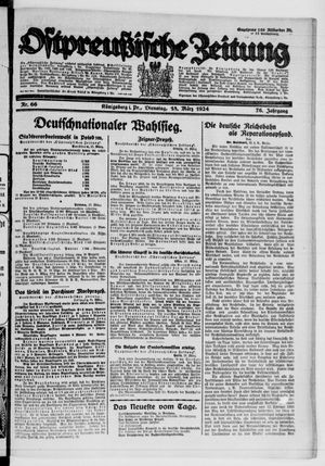 Ostpreußische Zeitung on Mar 18, 1924