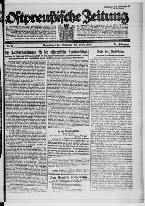 Ostpreußische Zeitung vom 19.03.1924
