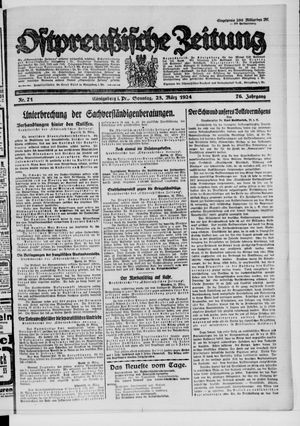 Ostpreußische Zeitung vom 23.03.1924