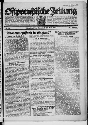 Ostpreußische Zeitung on Mar 29, 1924
