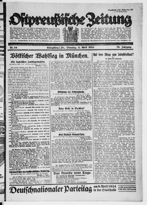 Ostpreußische Zeitung on Apr 8, 1924