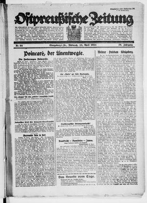 Ostpreußische Zeitung vom 23.04.1924