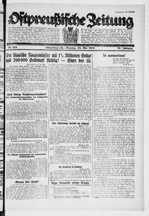 Ostpreußische Zeitung vom 25.05.1924