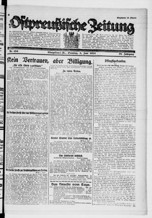 Ostpreußische Zeitung vom 08.06.1924