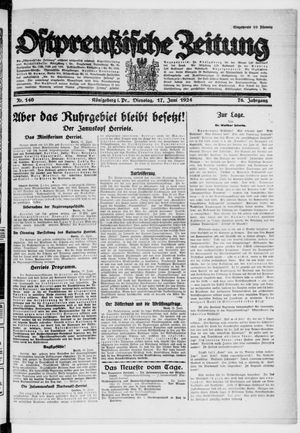 Ostpreußische Zeitung vom 17.06.1924