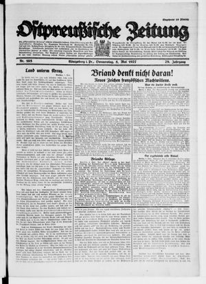 Ostpreußische Zeitung on May 5, 1927