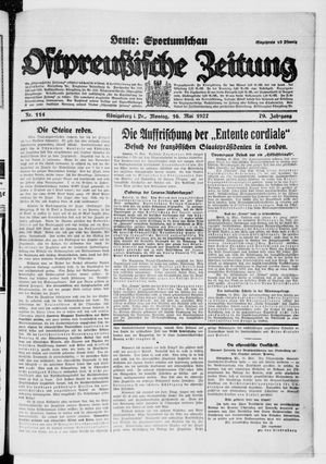 Ostpreußische Zeitung vom 16.05.1927